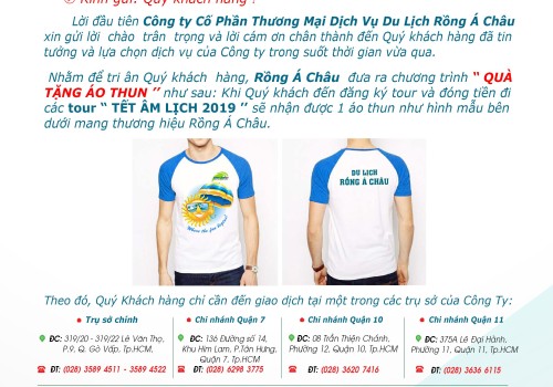 Thông báo tặng quà khi đăng ký tour Tết 2019