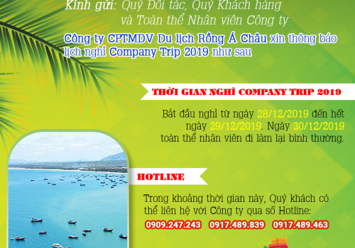 Thông báo lịch nghỉ Company Trip 2019