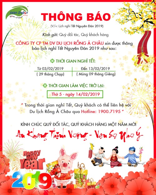 Thông báo lịch nghỉ Tết Nguyên Đán năm 2019