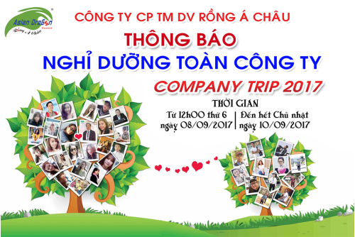 Thông báo nghỉ dưỡng toàn công ty năm 2017