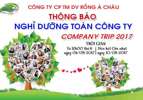 Thông báo nghỉ dưỡng toàn công ty năm 2017