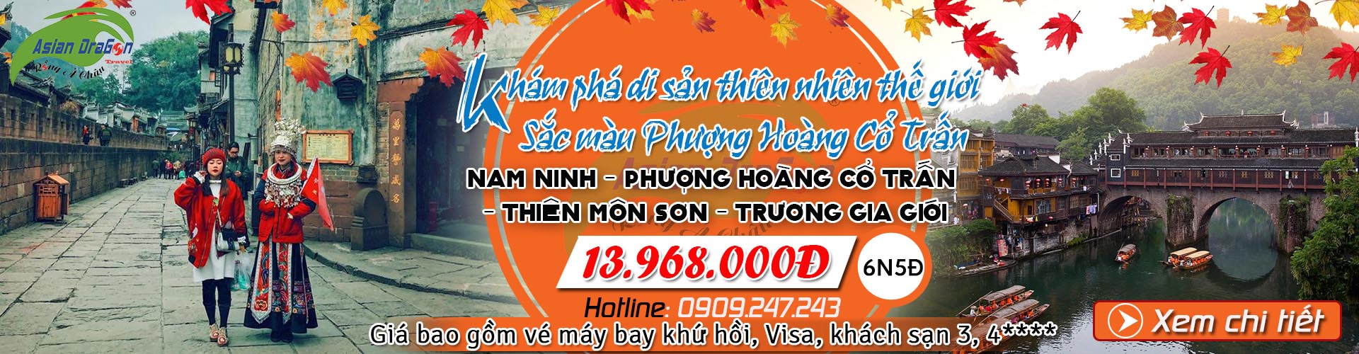 TOUR DU LỊCH THƯỜNG ĐỨC - PHƯỢNG HOÀNG CỔ TRẤN - TRƯƠNG GIA GIỚI 5 NGÀY 4 ĐÊM