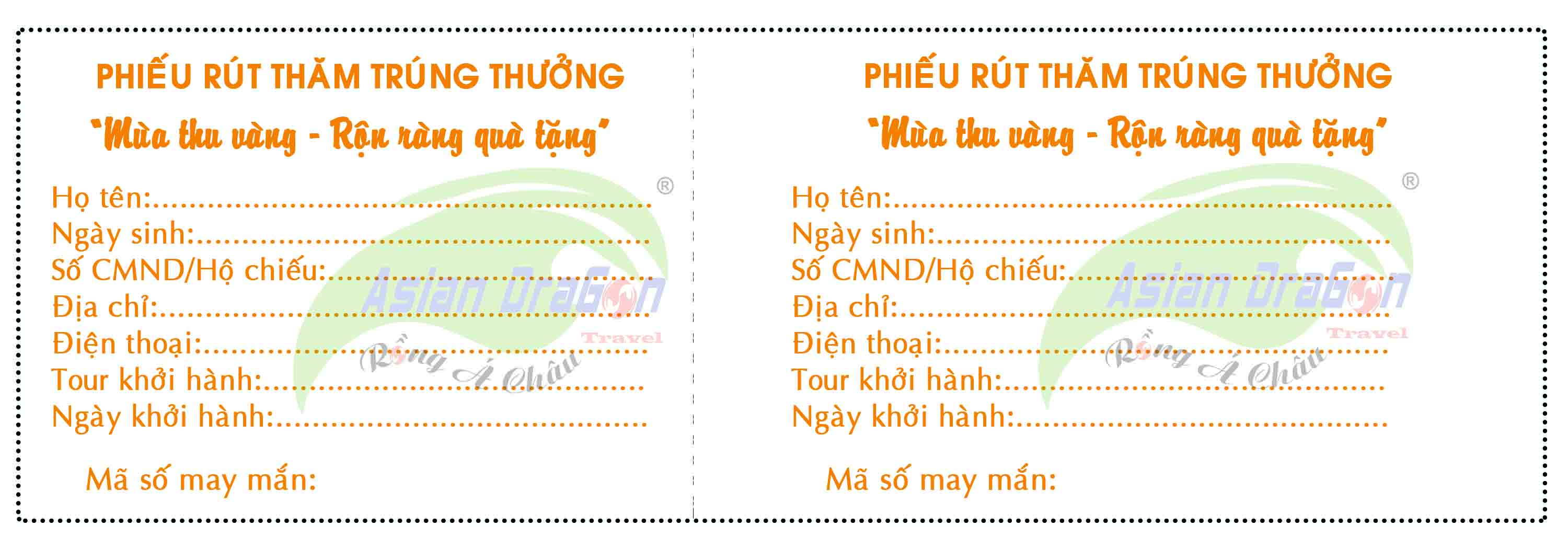 Phiếu rút thăm trúng thưởng