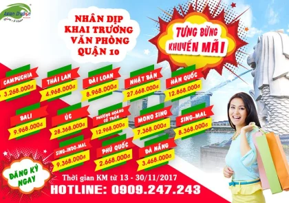 Chương trình khuyến mãi giá sốc nhân dịp khai trương Văn phòng Quận 10