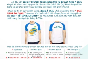Thông báo tặng quà khi đăng ký tour Tết 2019